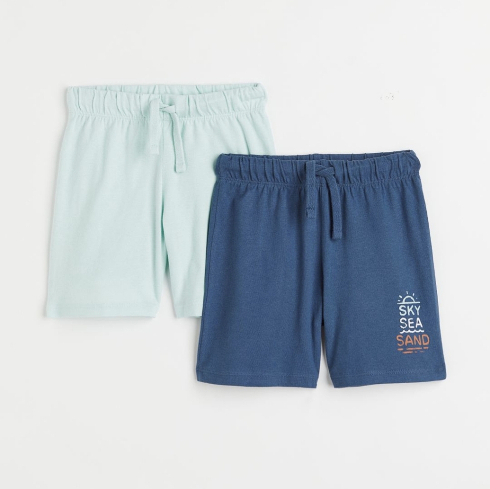 H&M 2 Pack Jersey Shorts Set Kids Boys 6x Blue Anchor Lightweight  Summer Casual